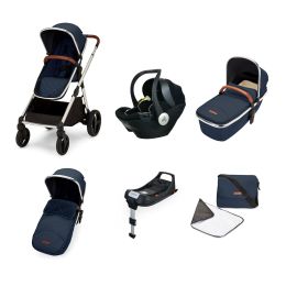 Ickle Bubba Eclipse i-Size Travel System with Mercury Car Seat and Isofix Base Midnight Blue