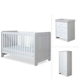 Ickle Bubba Pembrey 3 Piece Furniture Set Ash Grey & White